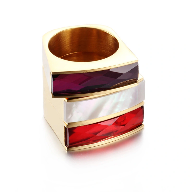 European and American Stainless Steel Gold Ring