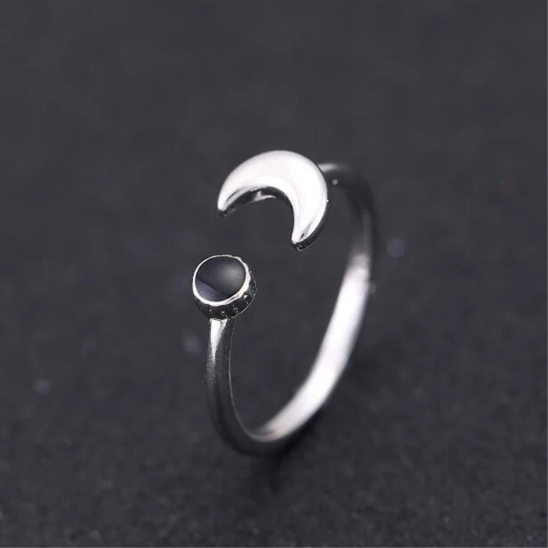 Moon black epoxy ring