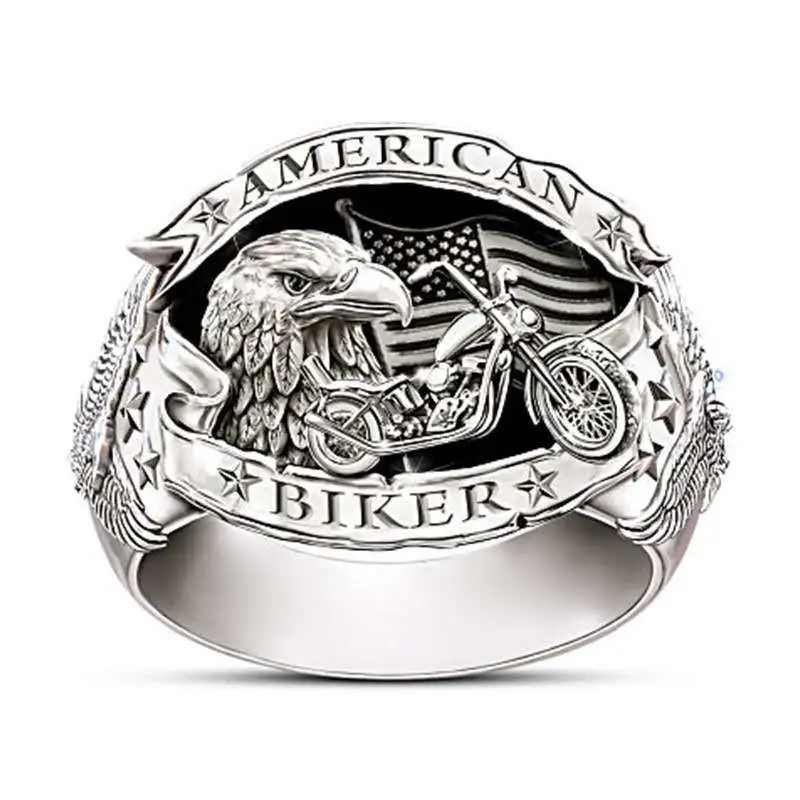 Personalized retro style eagle ring