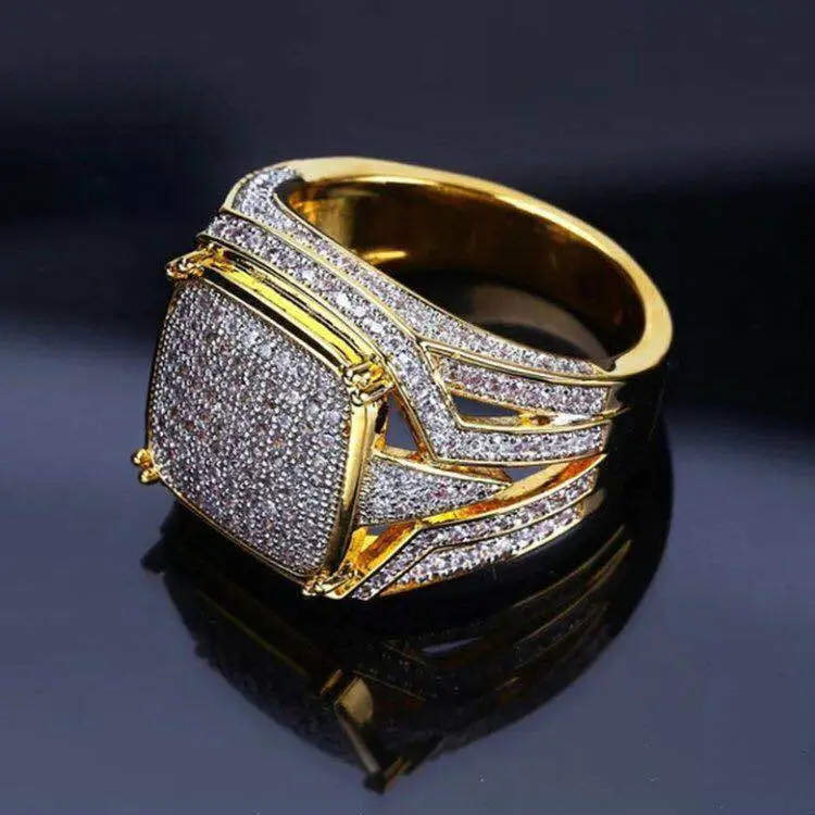 18K yellow gold men's ring