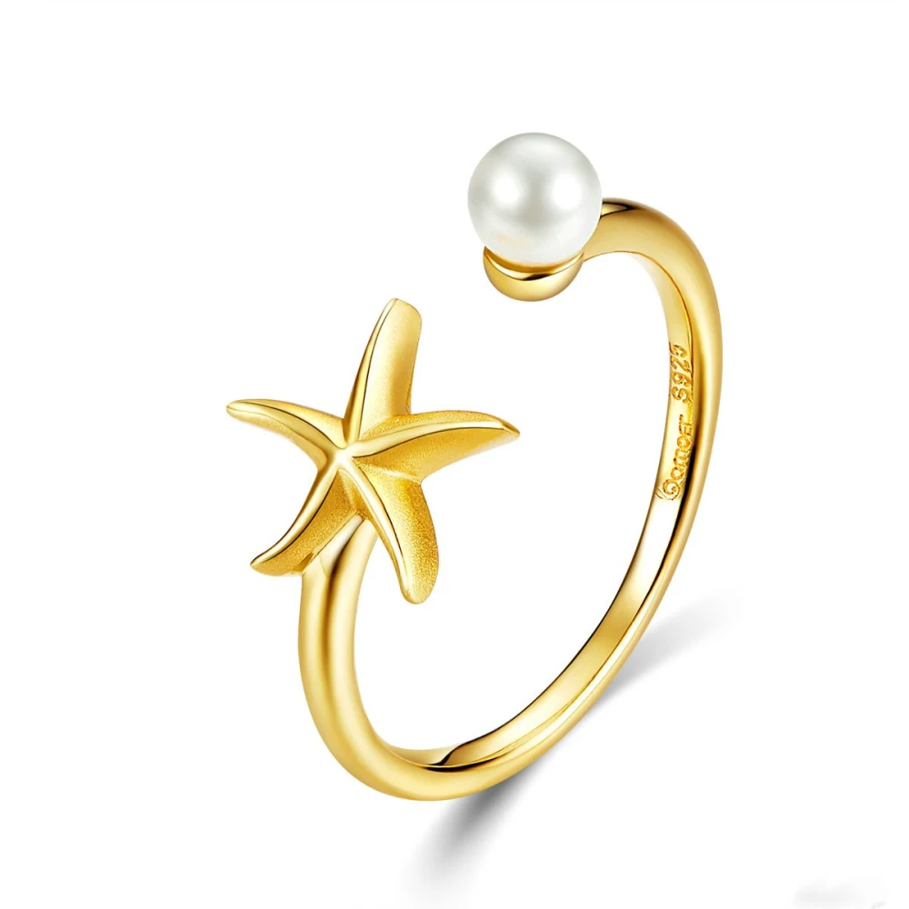 FEEHOW Pearl Starfish Ring