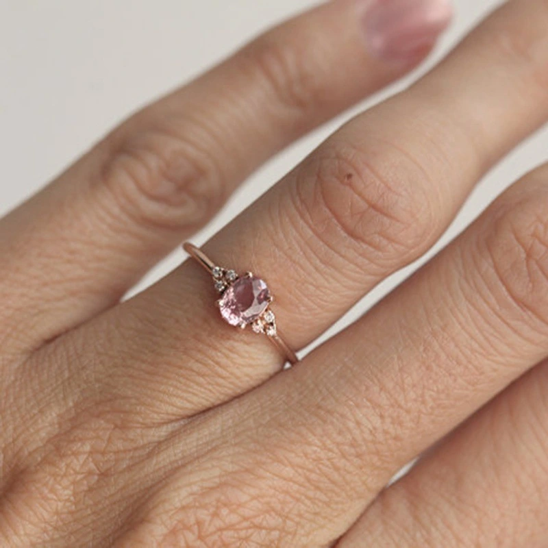 Alloy Inlaid Artificial Gem Geometric Insert Gemstones Diamond Ring