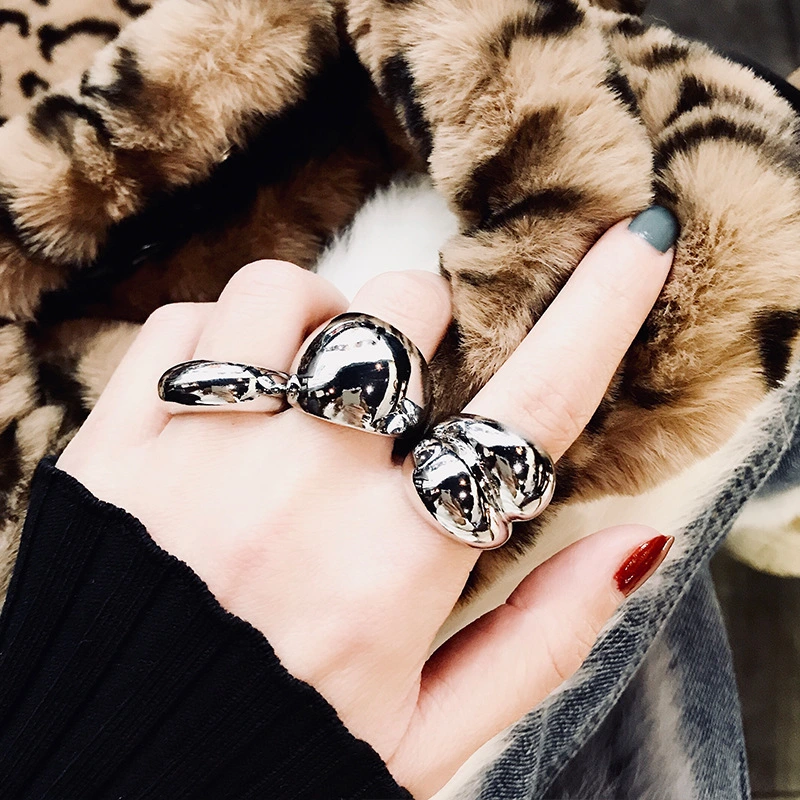 Frosty wind geometric ring female minimalist index finger ring