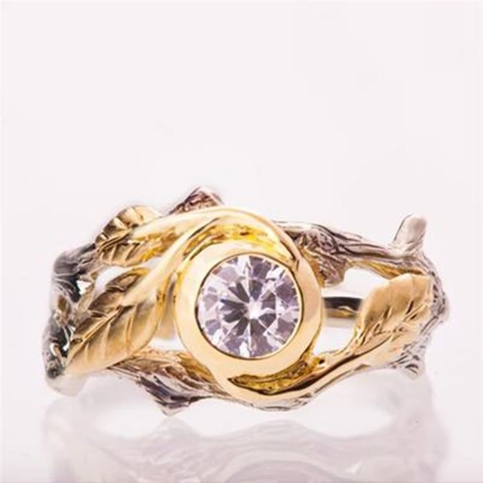 New gold plated color separation branch ring
