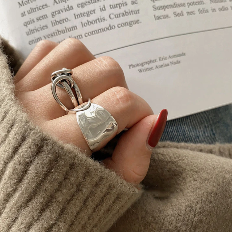 Fashion interwoven chain knotted winding ring