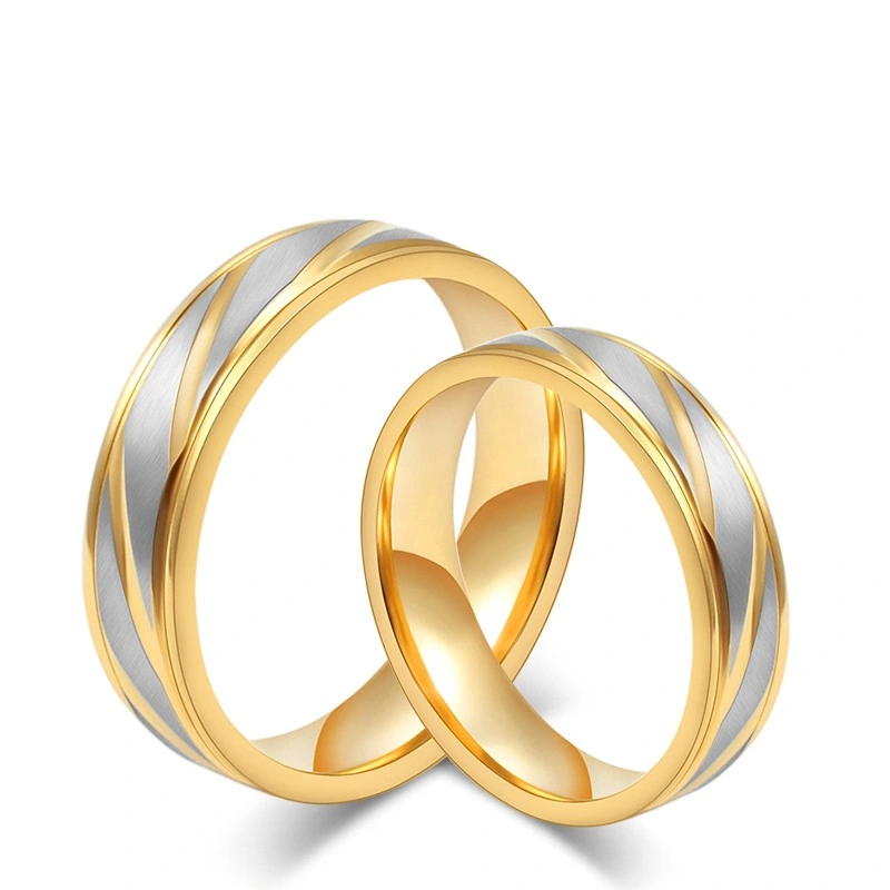 Classic Wedding Ring For Women Men Gold Color