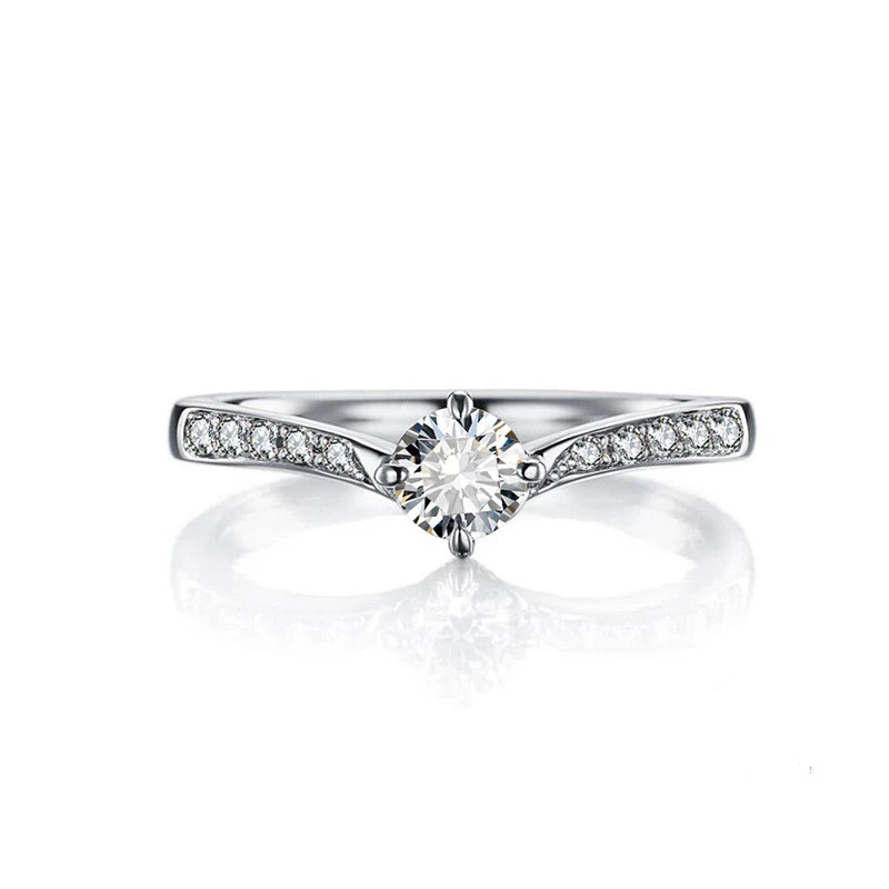 Sterling silver and diamond ring