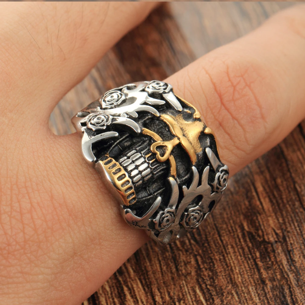 Vintage Skull Ghost Head Titanium Steel Ring