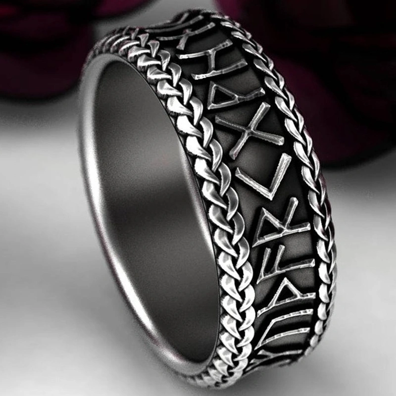 Retro braided character ring