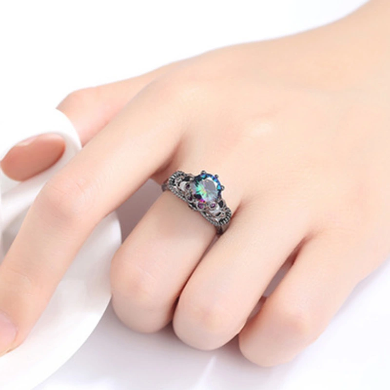 Skull and Diamond Color Ring