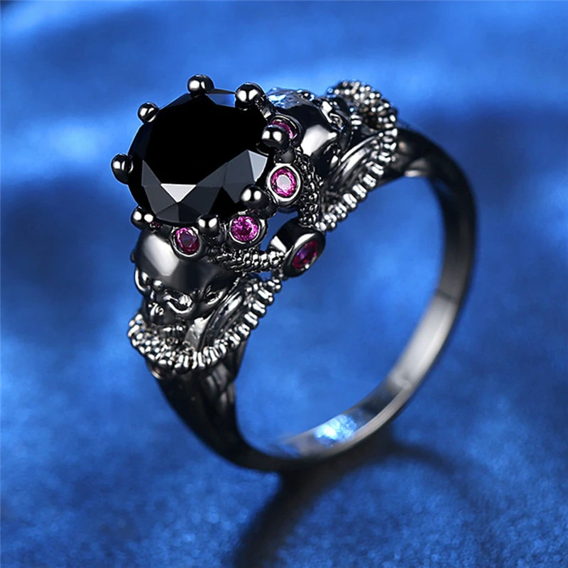 Skull and Diamond Color Ring