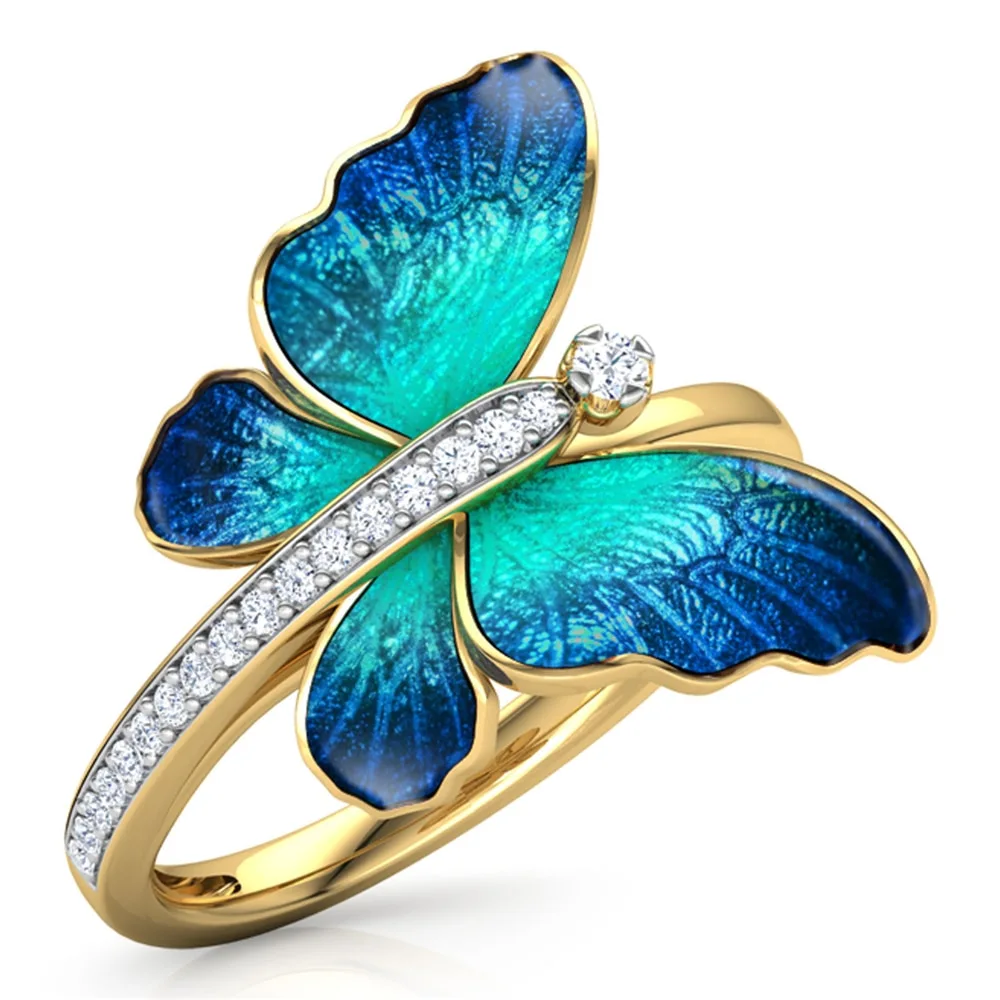 European and American Personality Creative Butterfly Shape Ring