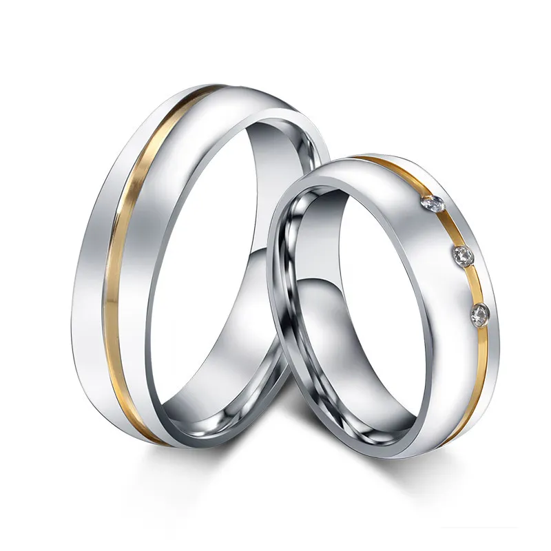 Electric diamond ring set in stainless steel ring