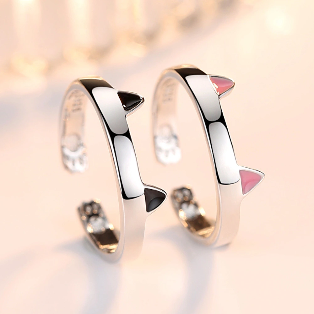 Cute cat ears paw ring