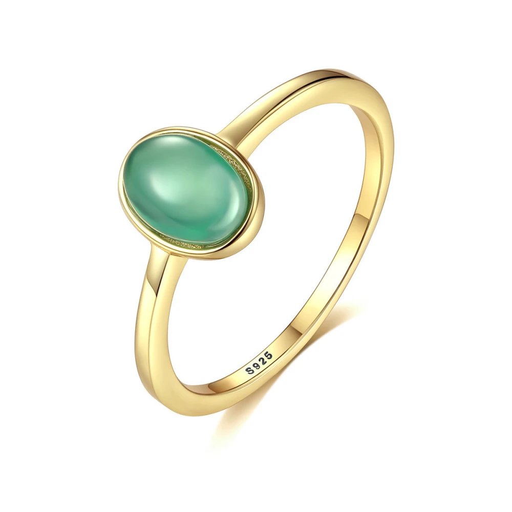 Temperament inlaid green zircon ring