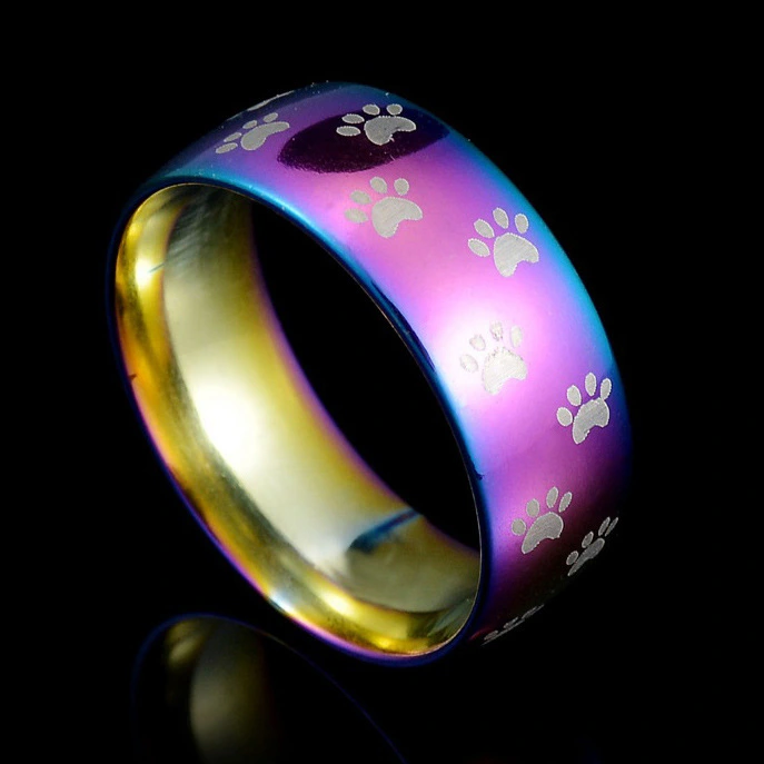 Rainbow stainless steel ring