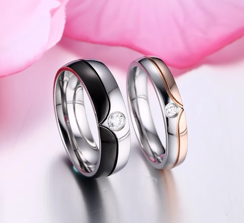 Titanium steel couple ring