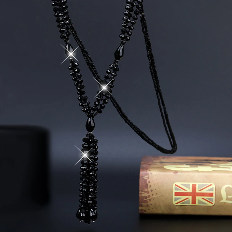 All-match long sweater chain crystal