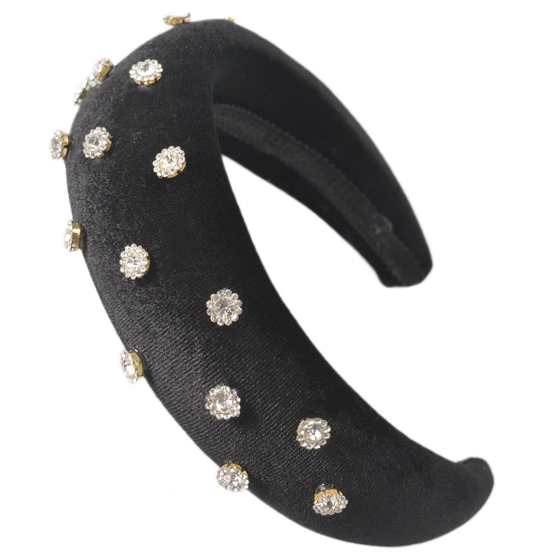 Fashion Diamond-studded Thick Flannel Headband Hair Accessories