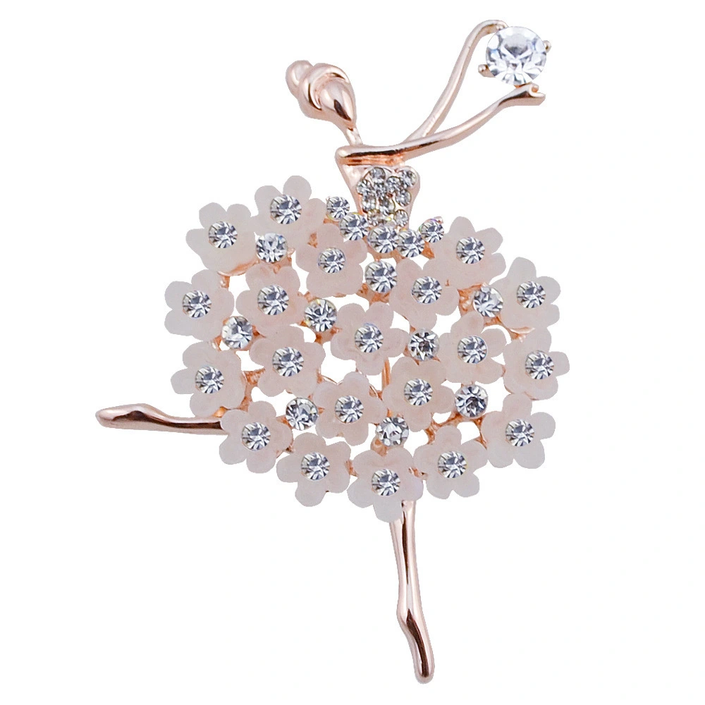 Brooch Resin Flower Fashion Corsage Alloy Diamond