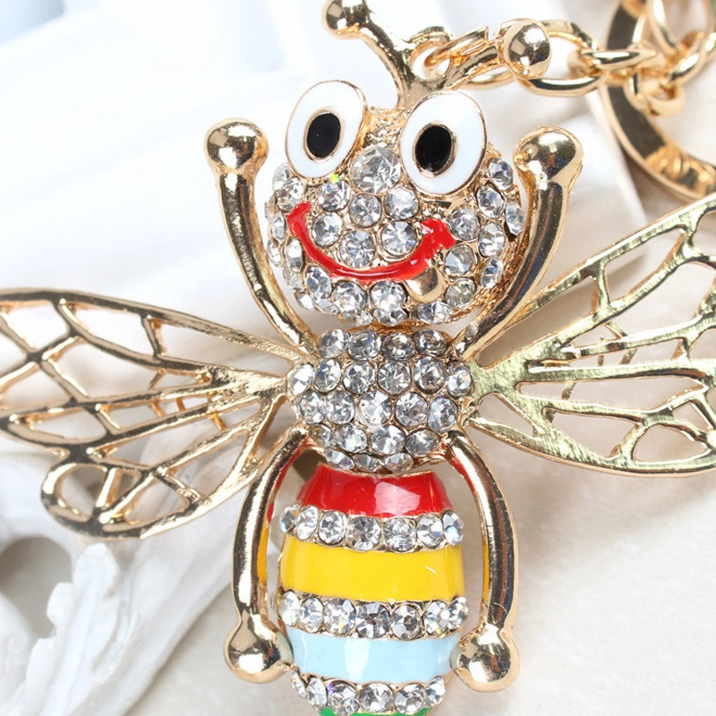 Cute Little Bee Handbag With Diamond Key Ring Buckle Pendant