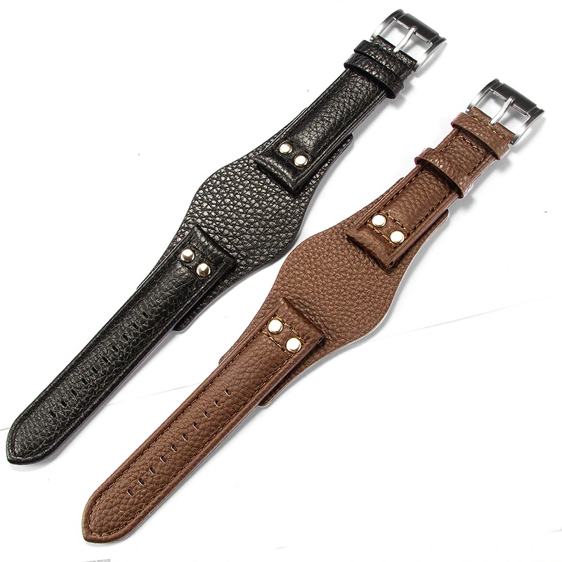 Comfortable Wear-Resistant Sweat-Proof Lychee Pattern Watch Strap