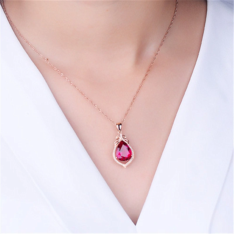 Korean Version Of Red Diamond And Ruby Pendant