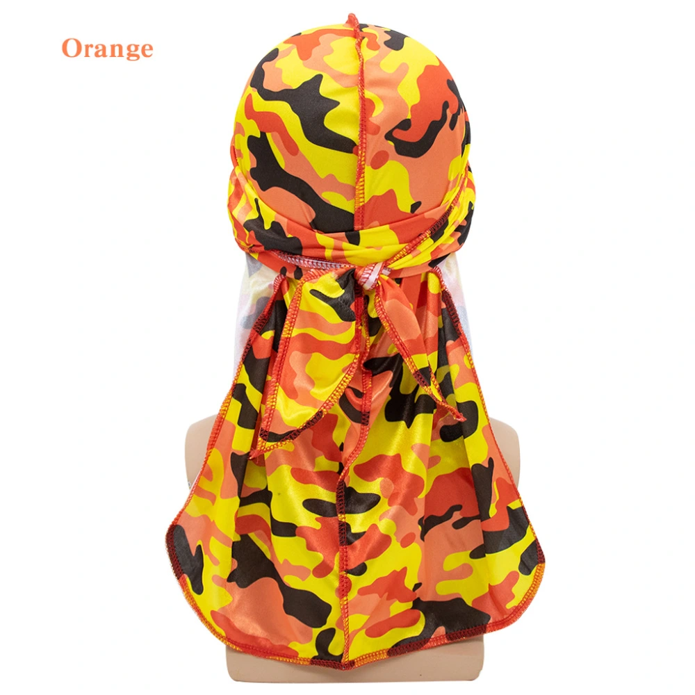 Camouflage Print Long Tail Hair Care Baotou Pirate Hat