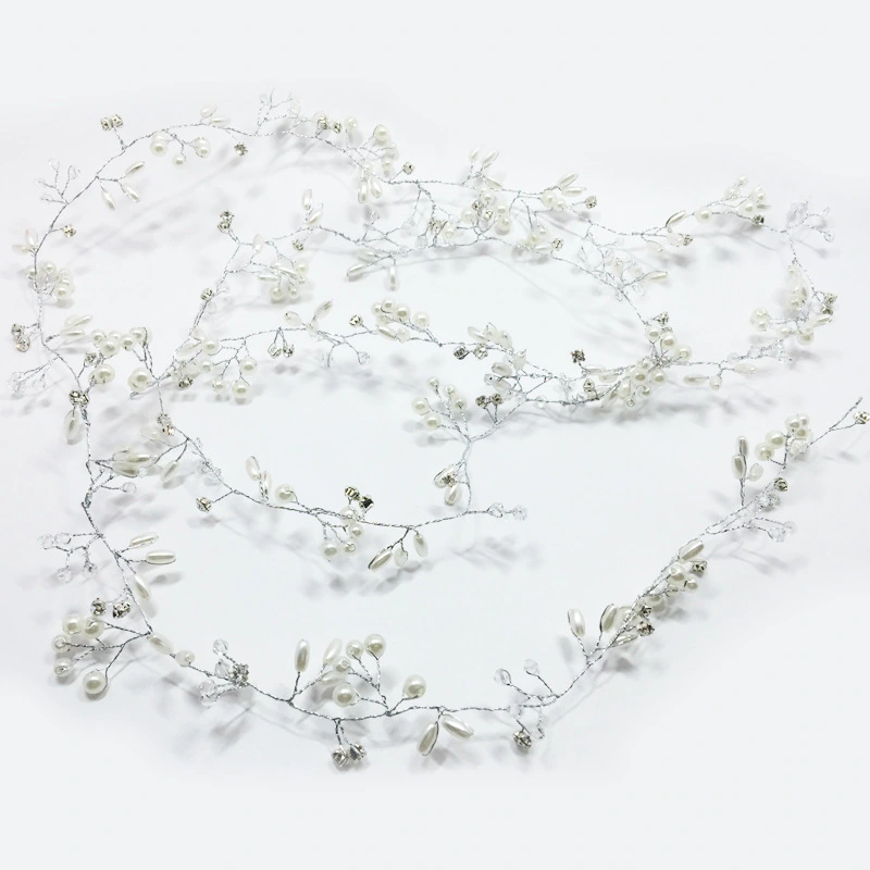 Handmade Crystal Pearl Headband Headdress Wedding Dress Accessories Headband