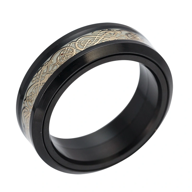 Rotating Luminous Spinner Ring Stainless Steel