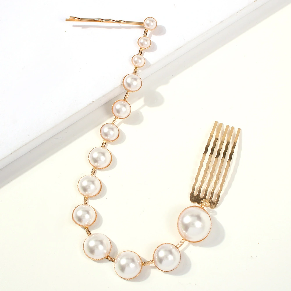 Personalized Fashion Retro Long One Word Clip Imitation Pearl Hairpin Girl