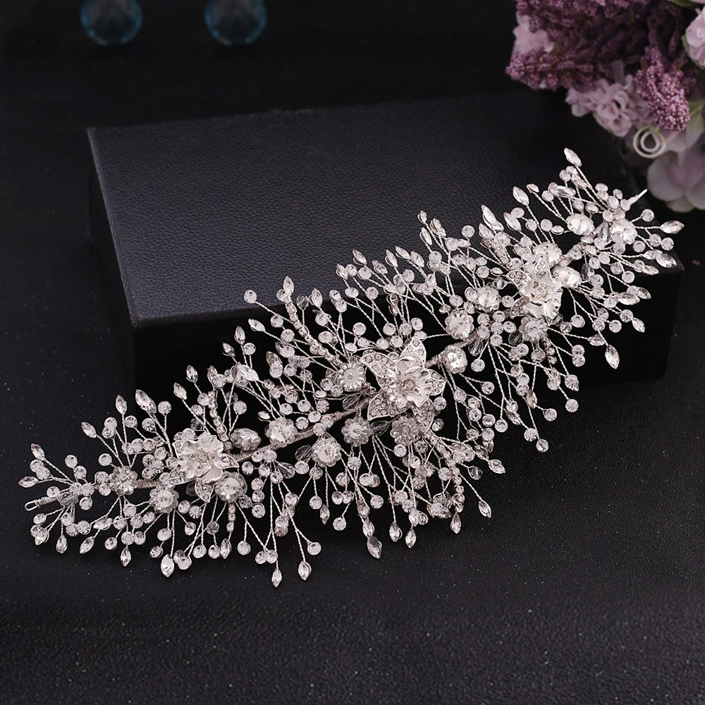 Golden Queen, Bridal Headdress, Exquisite Alloy Flower And Diamond Bridal Hair Accessories