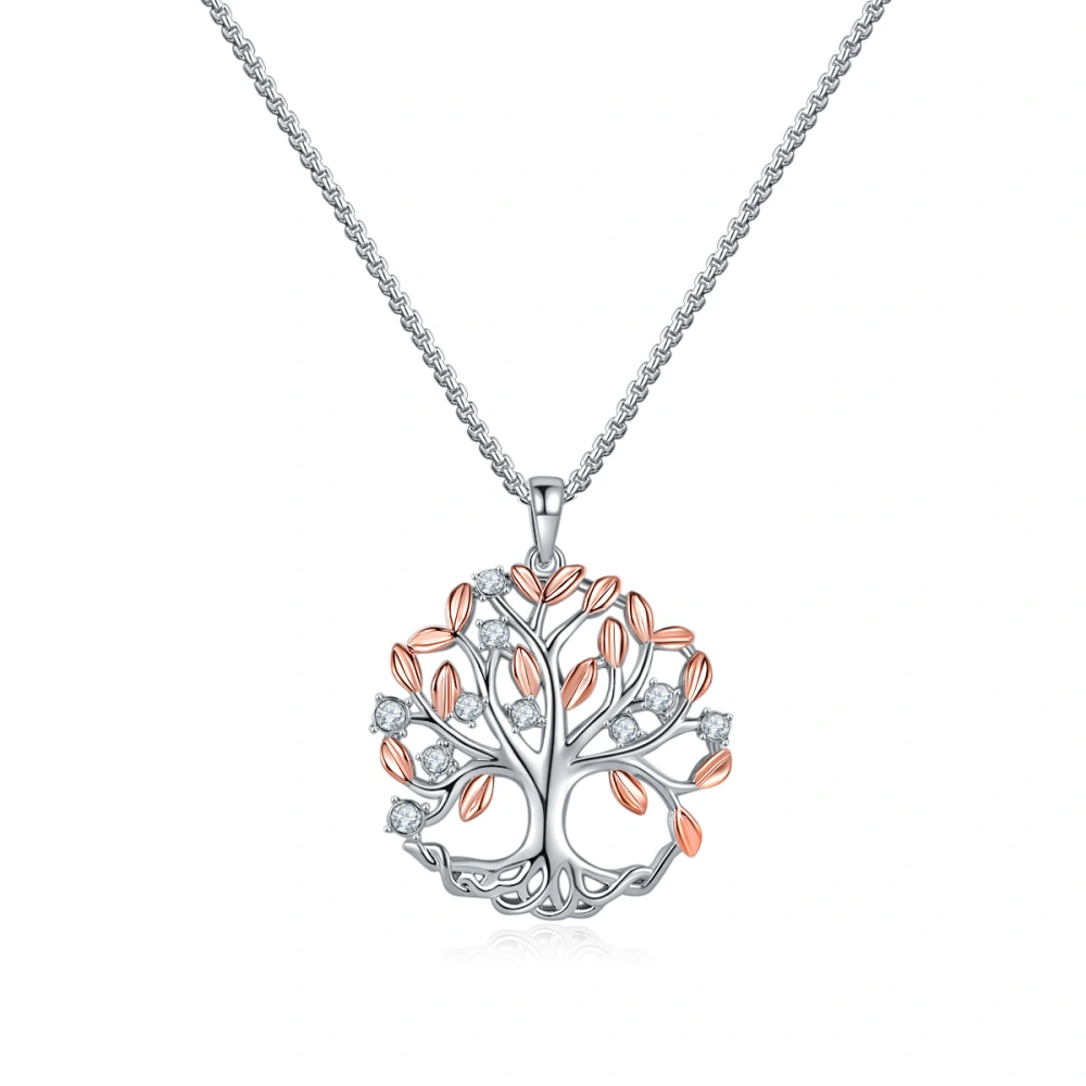 Rose Gold Tree Of Life Necklace Clavicle Chain