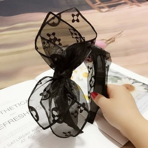 Headdress Fine Mesh Hairpin Broad Border Bow Tie Headband Lace Japan And South Korea Toothed Hairband Hair Hole Adult