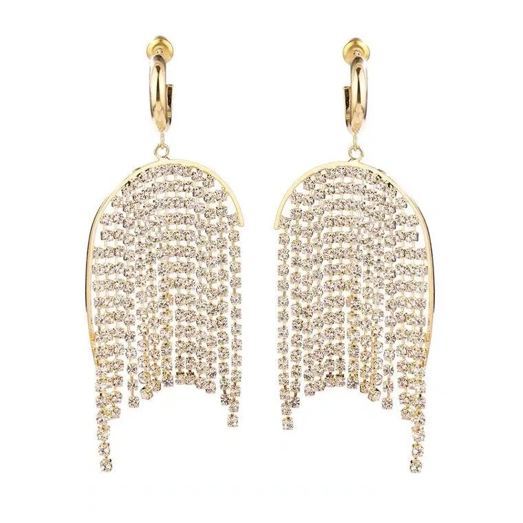 Temperament Earrings S925 Silver Needle Lavender Claw Chain