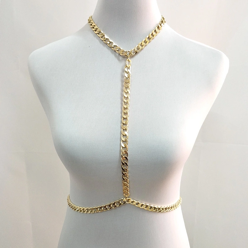 Golden Fashion Simple Body ChainSexy Bikini Beach Clothing Accessories Necklace