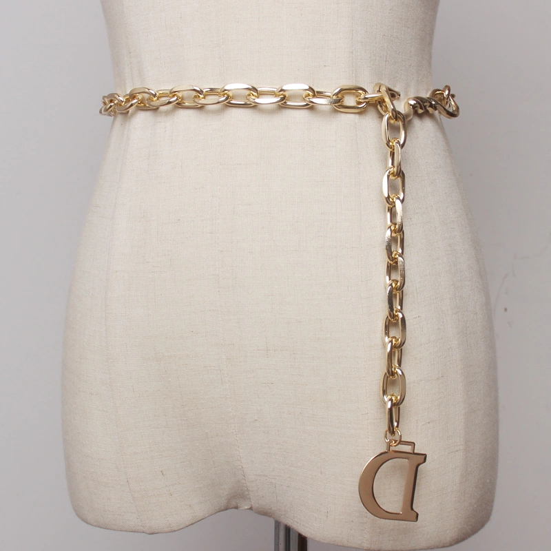 Trend Magazine Style Pants Chain Letter D Waist Chain