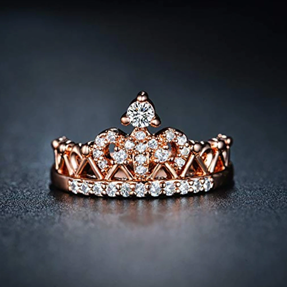 Crown Zircon Diamond Plating Ring