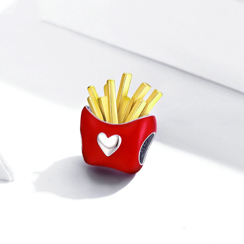 Bamoer 925 Sterling Silver Fries Enamel Charm