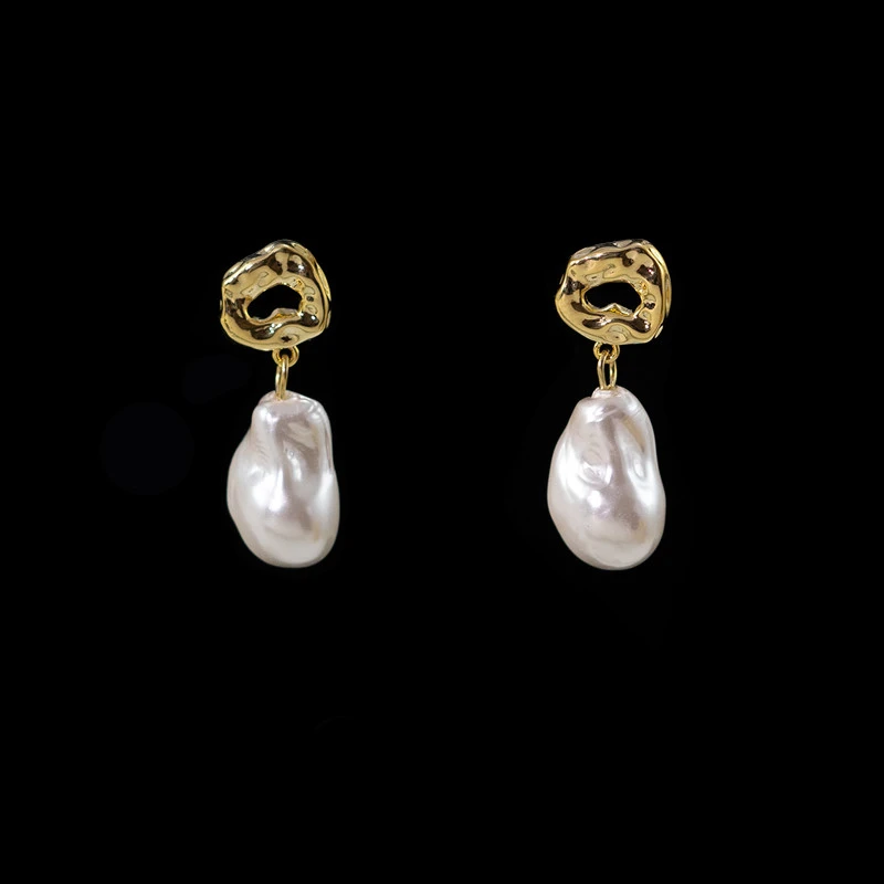 Baroque Irregular Pearl High-end Earrings Ear Clips