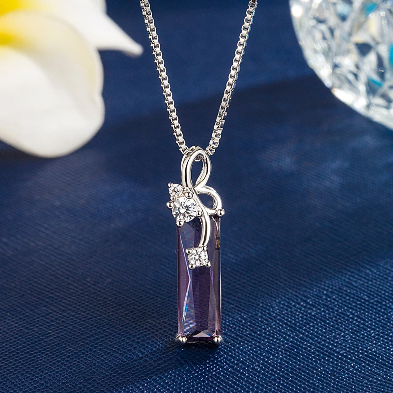 Necklace Female Romantic Amethyst Pendant