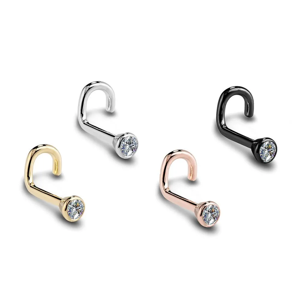Nose Stud Pierced Earrings Rose Gold Color Nose Ring Ladies