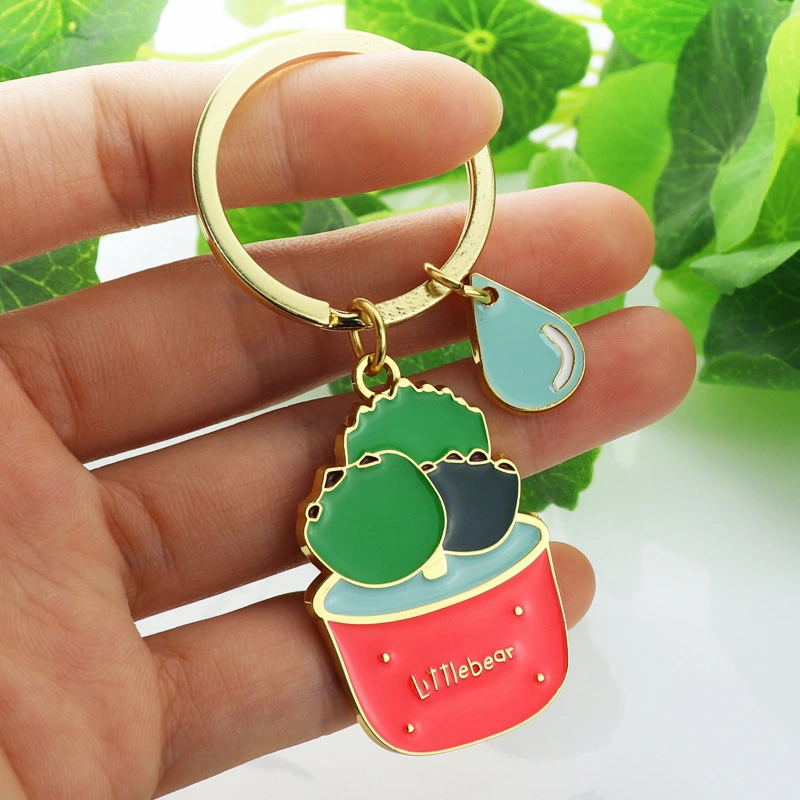 Lovely Cactus Keychain Women Succulent Potted Succulent