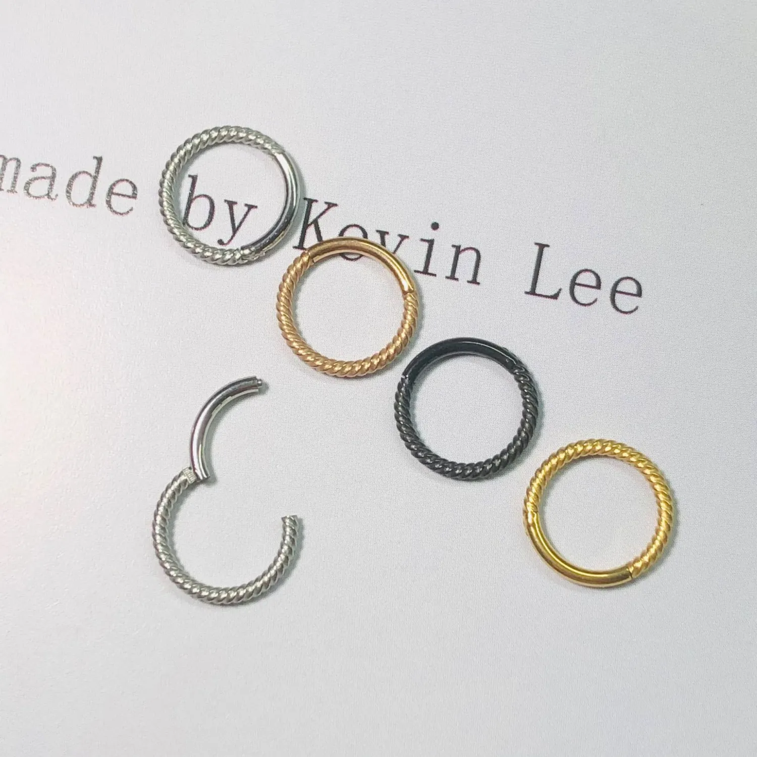 Stainless Steel Nose Ring Earrings 316L Closed Ring  Ring Coil Twisted Twisted Rope Piercing Jewelry