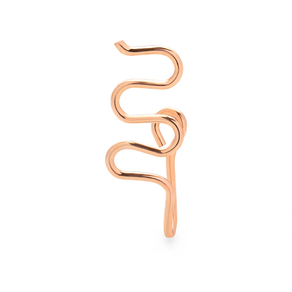 Handmade Copper-plated Real Gold Non-perforated False Nose Ring Nail U-shaped Nose Clip To Wear Nose Ornament