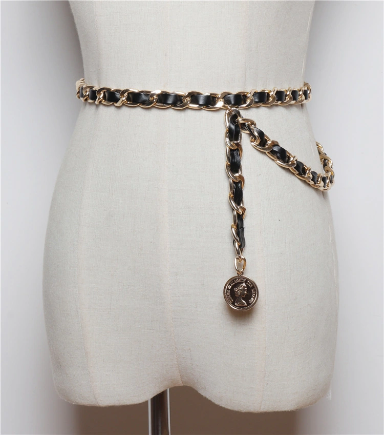 Metal Waist Chain Women's Thin Belt With Dress Decoration Belt