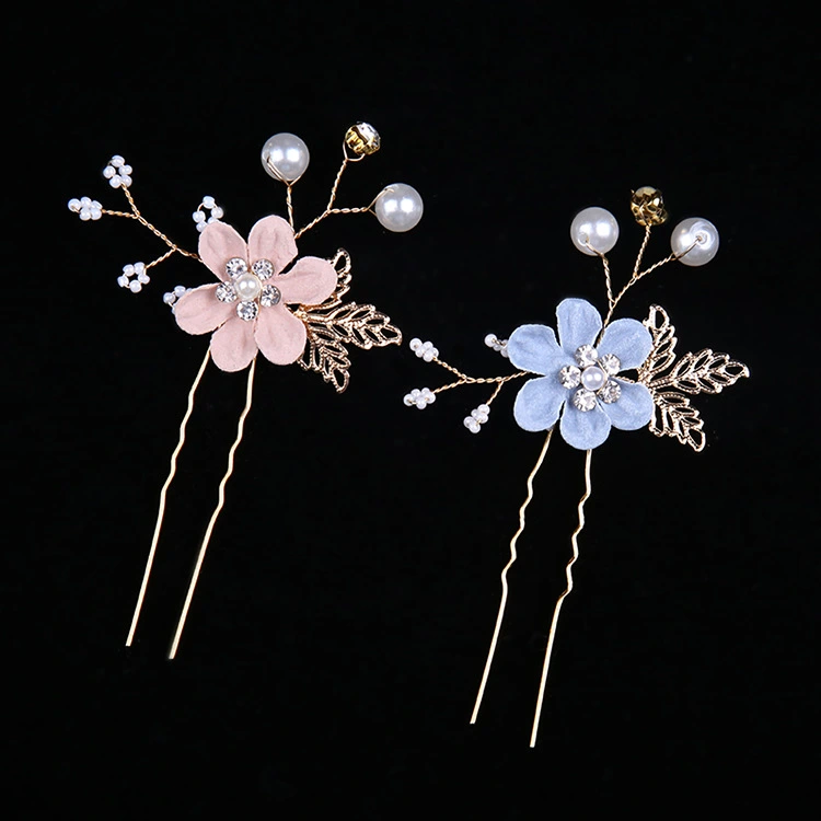 Flower Pearl U-shaped Hair Fork