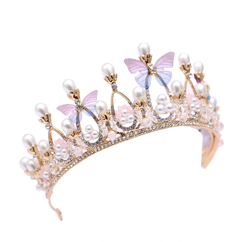 Crown Butterfly Princess Crown Hair Accessories Headband Children's Headdress With Diamonds