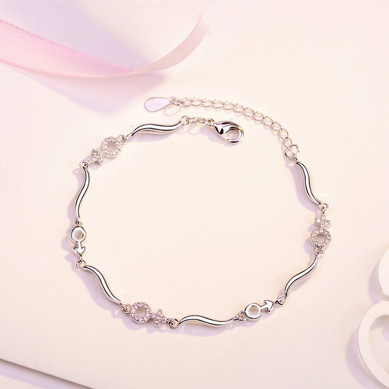 Silver New Fashion Temperament Bracelet Jewelry Girl Symbol