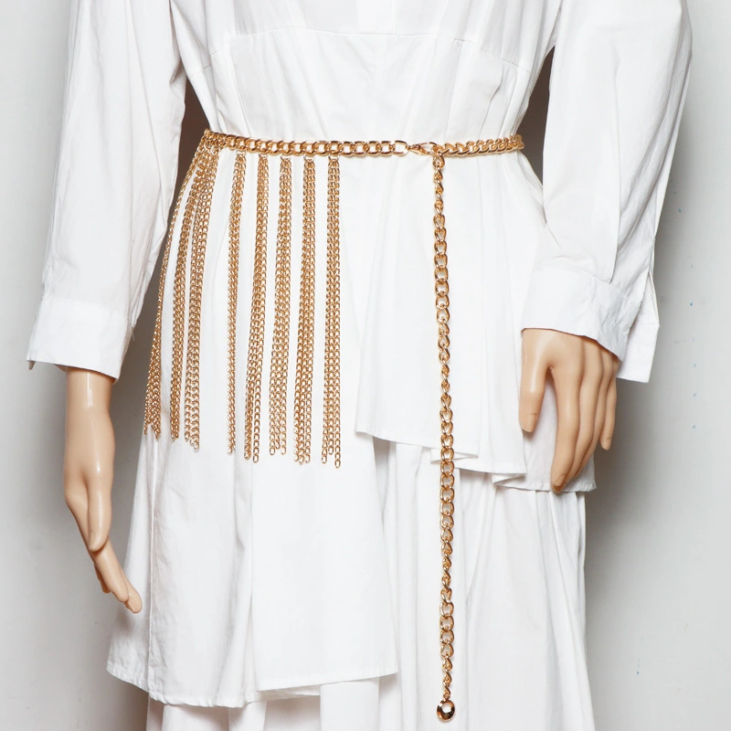 Fringed Waist Chain Belly Dance Fairy Dance Matching Shirt Skirt